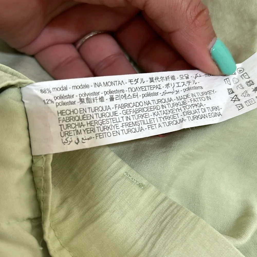 ZARA WOMENS TROUSERS PANTS HIGH RISE CELERY WIDE LEG Sz SMALL - Picture 10 of 10